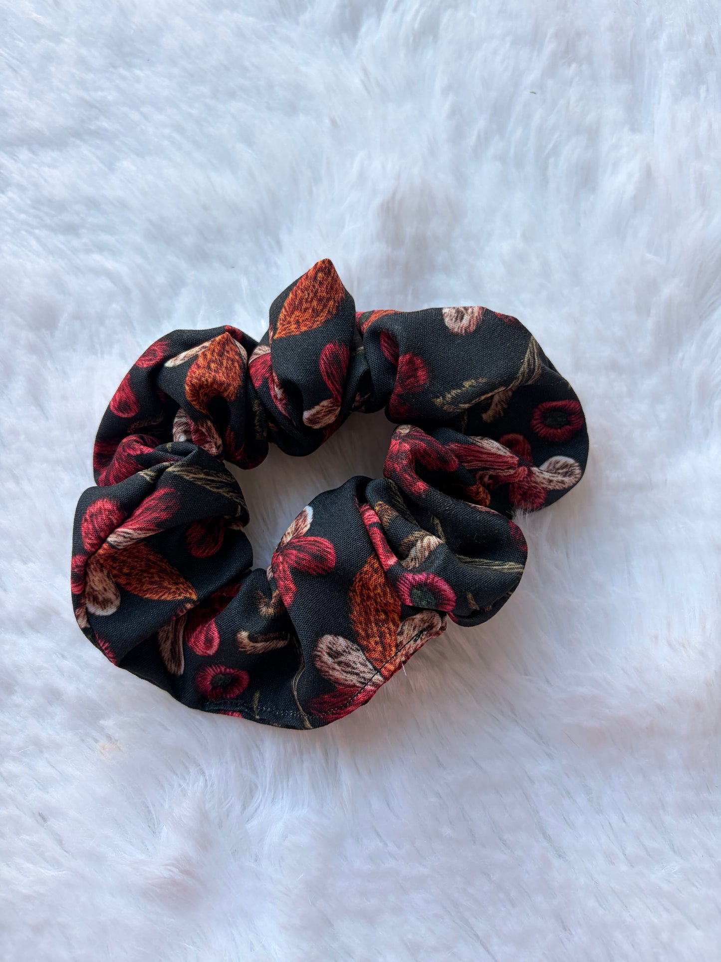 Crimson Bloom Scrunchie