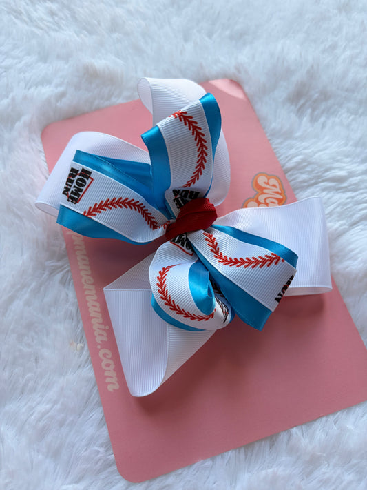 Blue Game Day Ribbon Bow